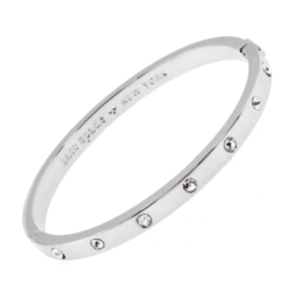 KATE SPADE • Silver Set In Stone Bangle Bracelet - Picture 4 of 9